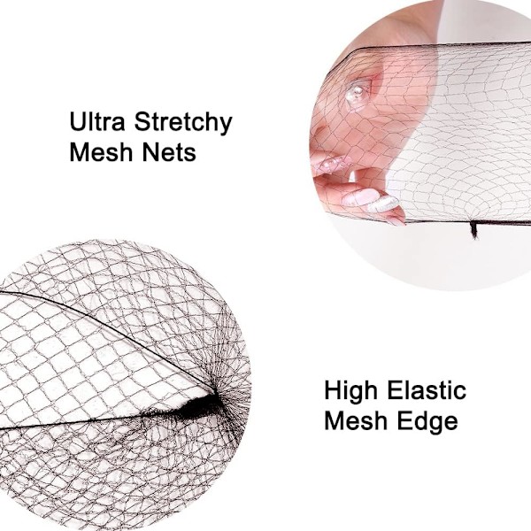 Hårnet 30 stk Mørkebrun Usynlig Hårnet, Elastisk Side Net