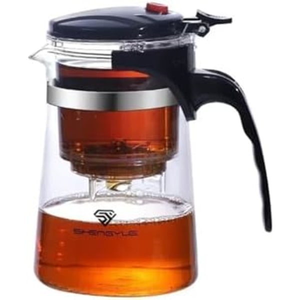 Glaskedel Tekande med Infuser, Varmebestandig, til at Lave Blomstte og Urtete, Praktisk til Kontor og