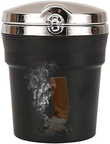 Bilskål LED Rustfrit Stål Askebæger med Låg Cigar Askebæger