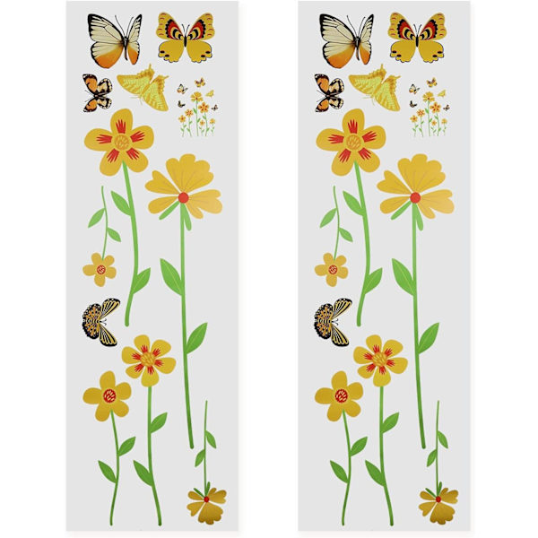 2 st Blommor Fjäril Dekorationer för Soptunnor