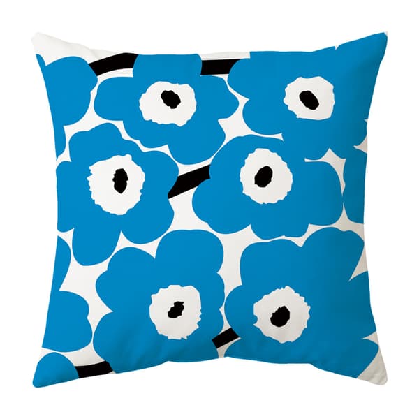 Sett med 4 dekorative puter (blomst-stil), 45 x 45 cm, med fyll