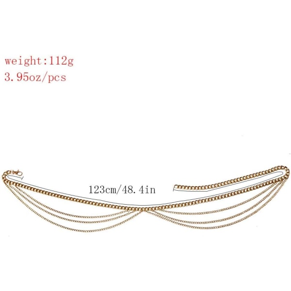 1 stk (gull) Minimalistisk Elegant Frynset Midje Kjede Kvinne Kropp