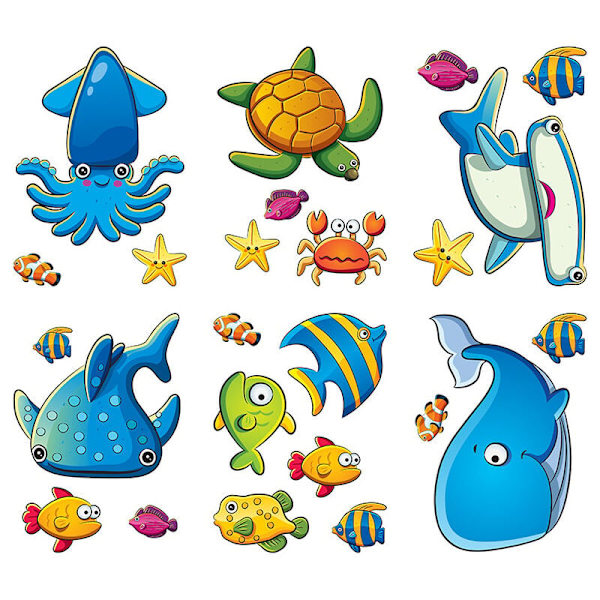 Liukumattomat kylpyammeen tarrat 6 kpl Suihku Ocean Elements Tarrat Auto