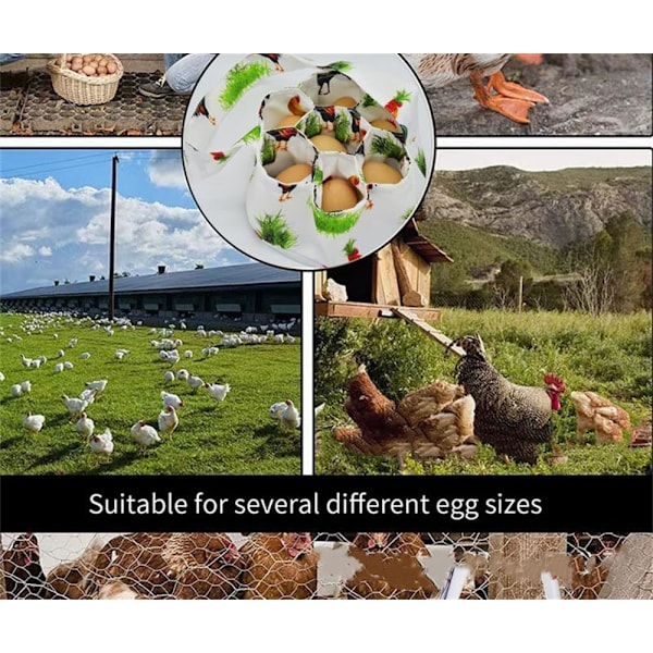 Eggsamlingskurv med 7 lommer, egginnsamlingskurv, eggposer i lerret for innsamling av ferske egg