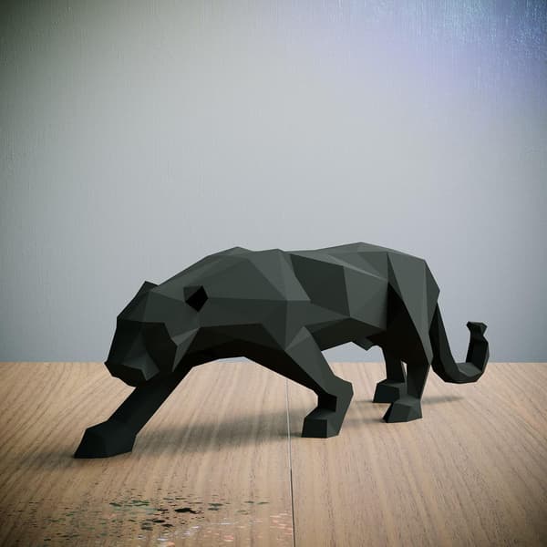 1 st Panther, DIY Papperskonst-kit, pappersleopard, Dekoration, Hem