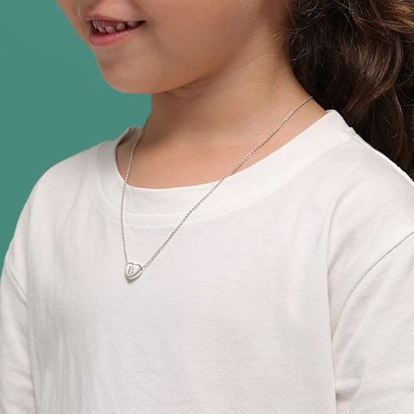 Elegant Halsband med Initialer Bokstäver T Hjärtformad Berlock Halsband 18K Äkta