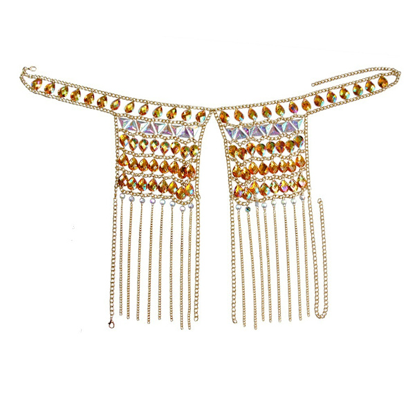 1 stk (gull) Boho Kroppkjede Gull Glitter Akryl Kjeder Topp Strand
