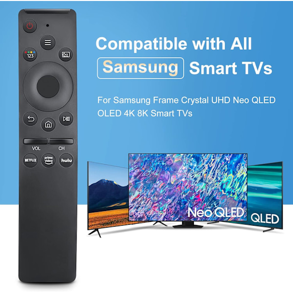 Ersättning för Samsung Smart TV-fjärrkontroll, Universal för alla Samsung TV-apparater (2-pack)