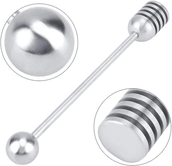 1 Stycke Silver 304 Rostfritt Stål Honungsstav Honungslev Honung