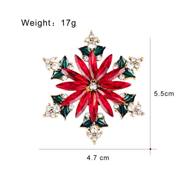 1 st Snowflake-brosch till tröja/kjol med legering och diamant