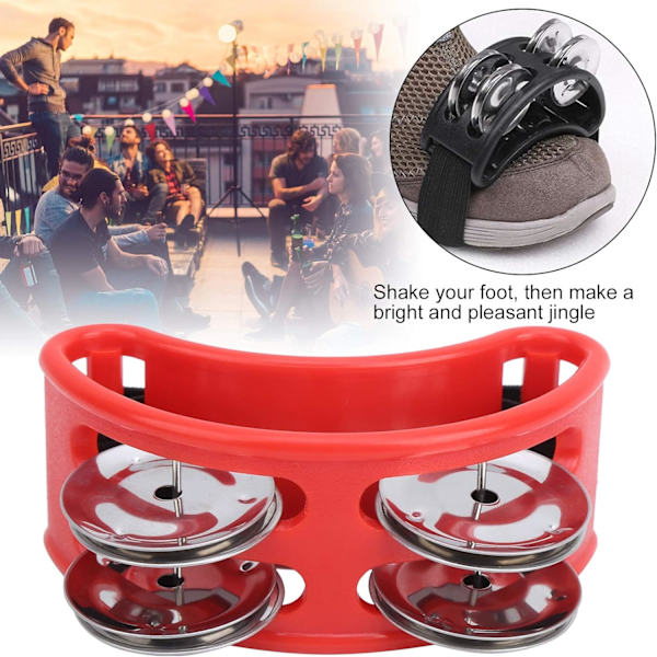 Fodtromme Jingle Bell, Bærbar Elliptisk Tromme Percussion Tromme