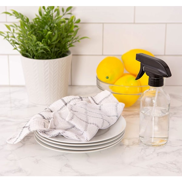 Dishcloths Collection Windowpane Disktrasa Set, 12x12, Vit/Grå Randig, 6-pack