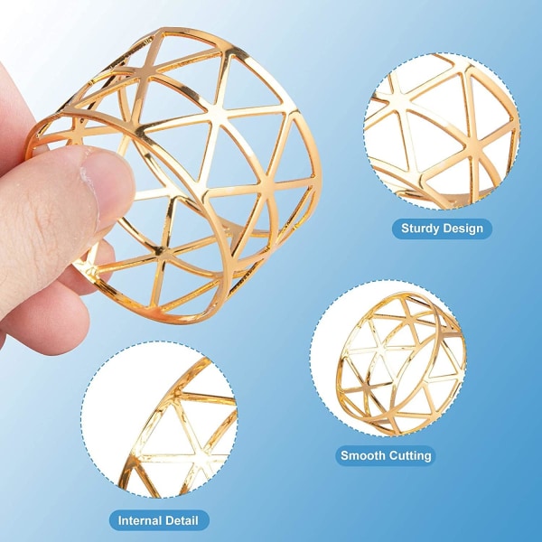 12PCS - Gold napkin ring, napkin ring holder for meals,