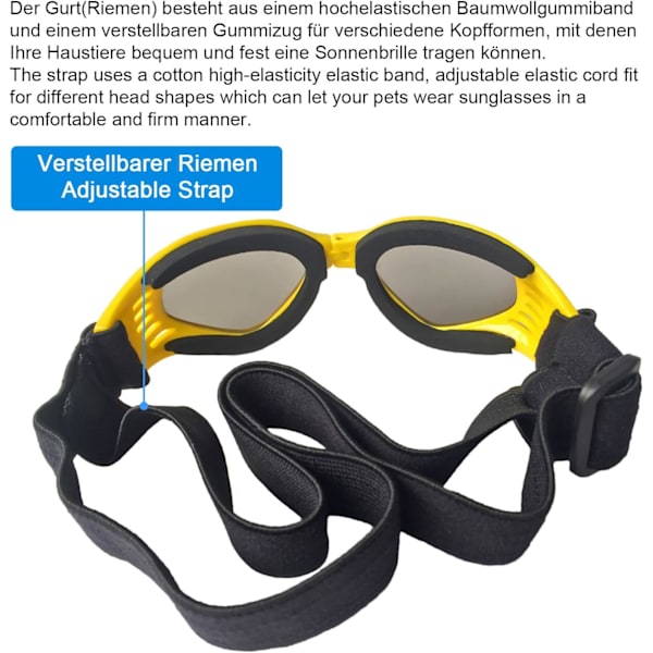Hundens Solglasögon Justerbart Solglasögonband UV-skydd