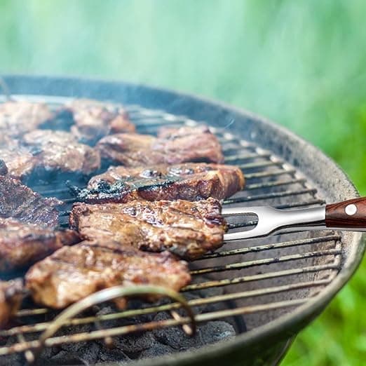 1 mahognifork til kød Rustfrit stål udskæringsgaffel med
