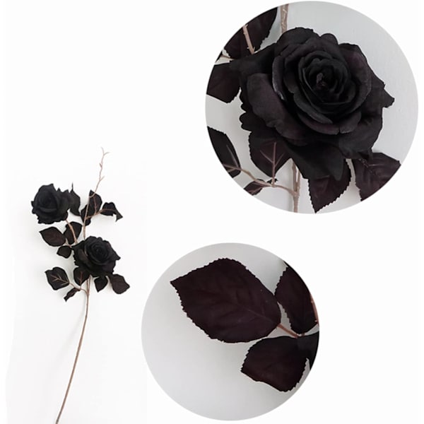 4 stk. Kunstige Falske Blomster Sorte Rose Planter Kunstige