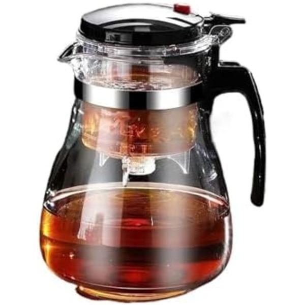Glaskedel Tekande med Infuser, Varmebestandig, til at Lave Blomstte og Urtete, Praktisk til Kontor og