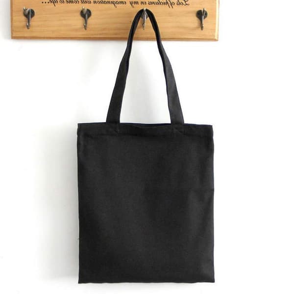 1 sort bomulds tote canvas taske
