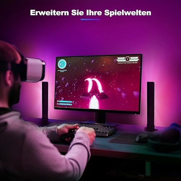 Sæt med 2 RGB Smart Bordlamper, Gaming Lamper, Smart Light Bars