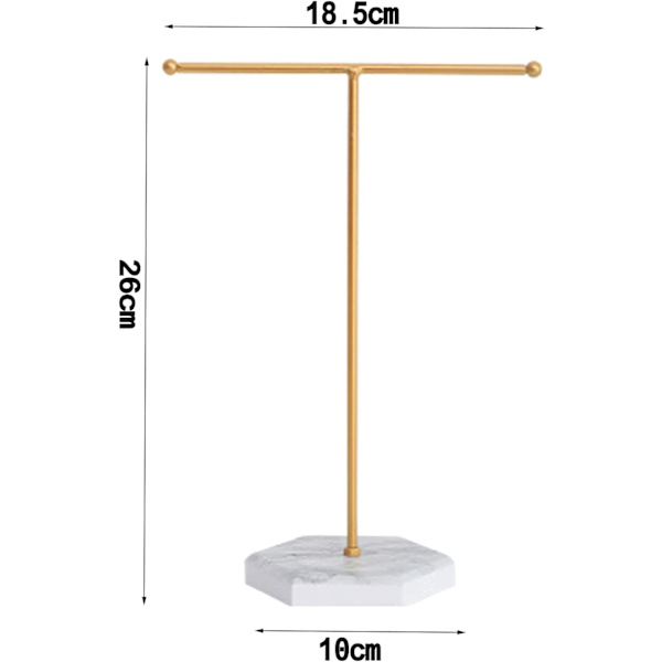 Smyckesställ Display Halsbandshållare T-Bar Pläterad Metall Bordskiva