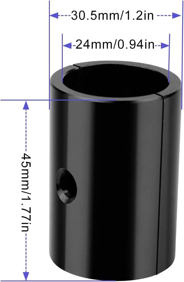 Stangadapter, 2-delt cykelstyrbøsning, aluminium