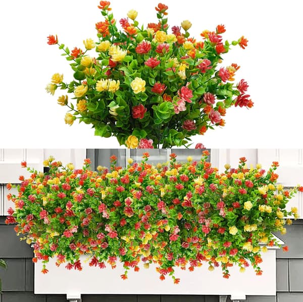 6 stk. Udendørs Kunstige Blomster UV-Resistent Plastik Kunstige