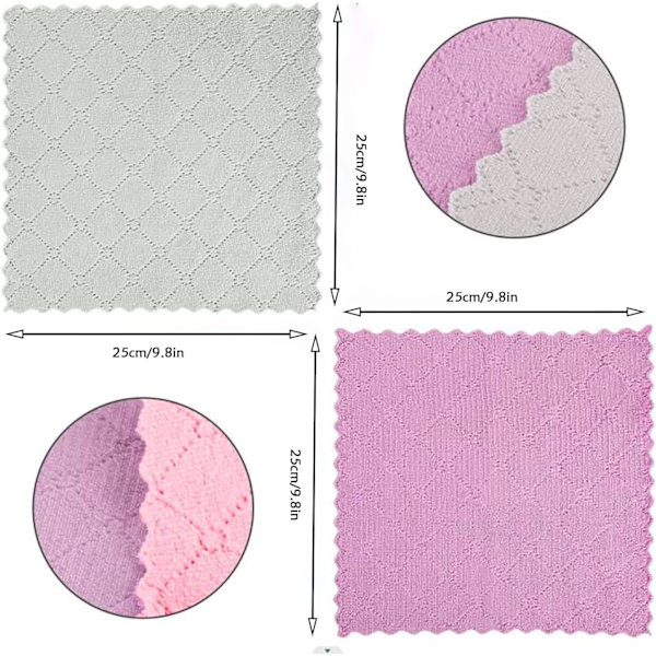 10 stykker (Tilfeldig farge) absorberende mikrofiber kjøkkenrengjøring