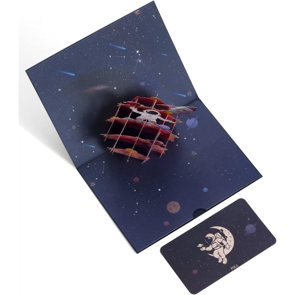 Syntymäpäiväkortti, 3D-Graduation-kortti, Pop-up-astronauttikortti, Tervehdys