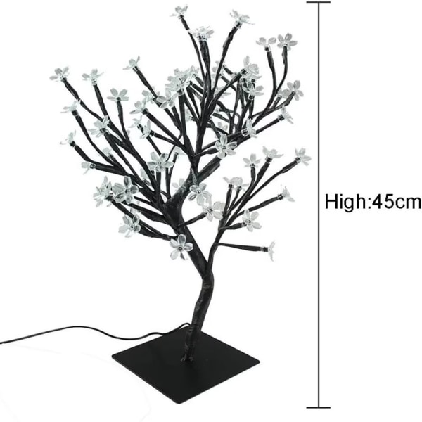 1 kpl USB-latautuva kirsikankukka Bonsai Stylt Tree -lamppu 45cm