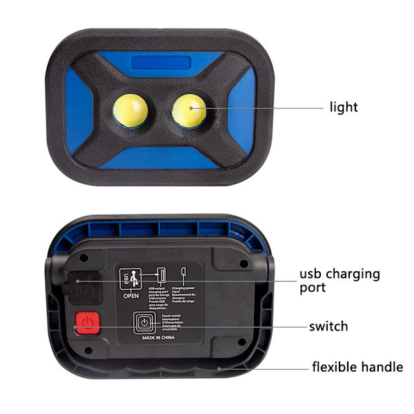 1 Stycke Utomhus Mobil Solcellsdriven Bärbar Arbetslampa COB LED