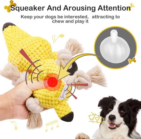Plushleker for Hunder, Holdbare Kvitrende Interaktive Tyggeleker med