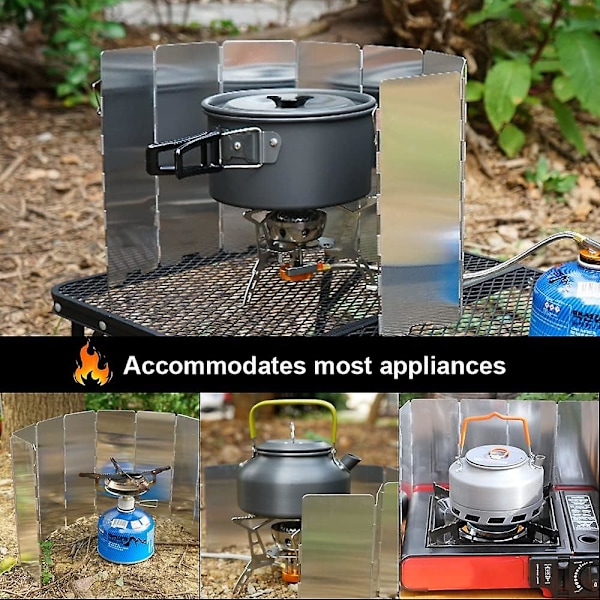 10 plader aluminium vindskærm foldbar vindskærm komfur vindskærm camping komfur tilbehør camping vindskærm foldbar camping komfur til camping vandreture