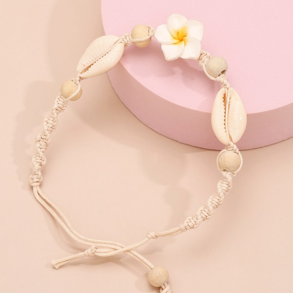 1pcs（White）Generic Anklets Shells Flowers Anklet Shell Ankle