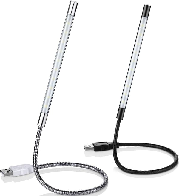 2 stk USB LED Leselys Stick Fleksibel USB Boklys