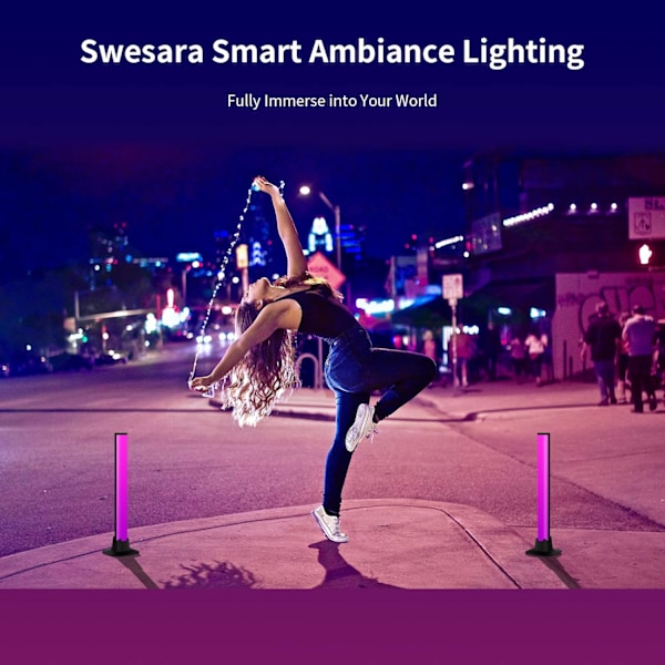 Smart LED Ljusramp, Gamingljus Ambient Belysning Bluetooth Färgljusramper