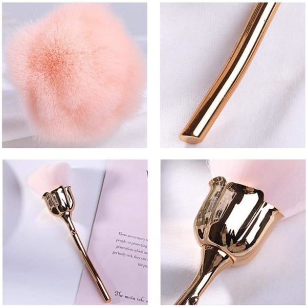 Art Dust Brush For Manicure Rose hodebørste Blush pudderbørster