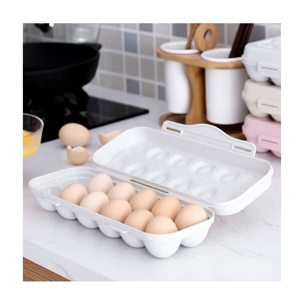 Egg Oppbevaringsboks, 1 stk Kjøleskap Eggboks, Plast Eggboks,