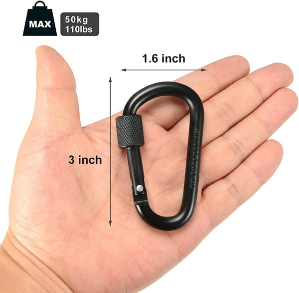 5 Pak Låsbar Karabiner Aluminium Dørspænde til Camping