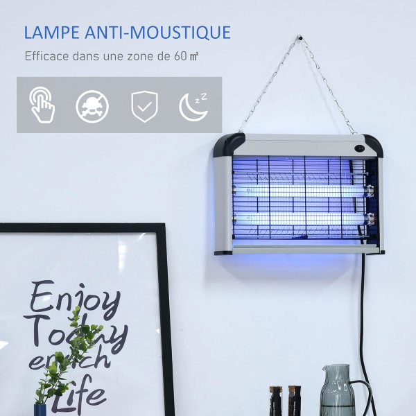 1 st UV-lampa insektsavvisare elektrisk flugavvisare 20W mörk