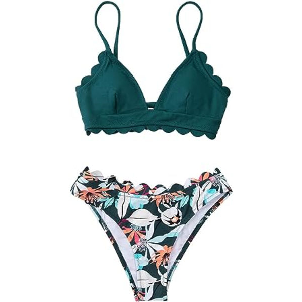 Dames Bikini Badedragt Skallende V-hals Snøre Lav Talje