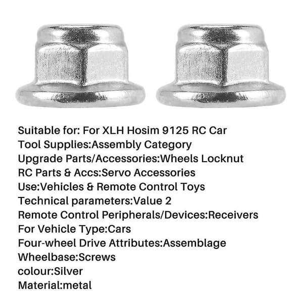 For Xlh 9125 Rc Bil Metalldekk Hjul Låsemutter Mutter Tilbehør 25