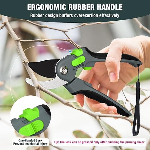 Sakset, 22 cm Puutarhan Käsisakset Ergonomisilla Kahvoilla