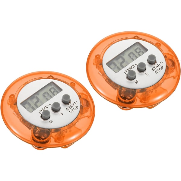 2 stycken (Orange) Runda Digitala Timrar, Liten Nedräkning/ Uppräkning Klocka