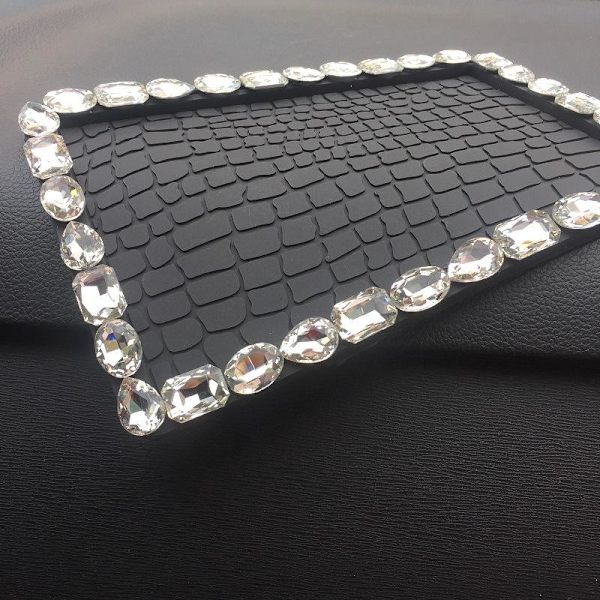 1 Stycke (Silver, 20*15cm) Halkskyddande Mattor, Bilinstrumentbräda Värme