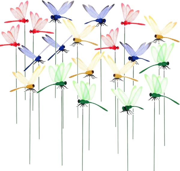 30 stk. Dragonfly Hagepynt, Dragonflies med Pinner for