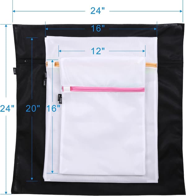 5-pack Nätpåsar för Tvätten - 1 Extra Stor, 2 Stora & 2 Medium