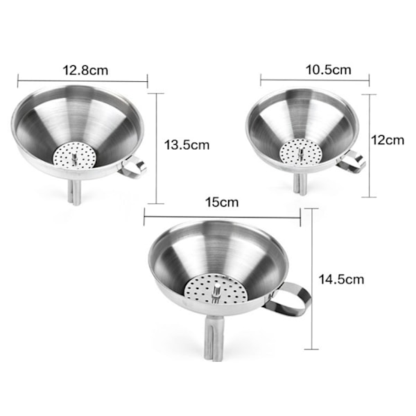Tragt med Æsel INOX Diameter 12,8cm