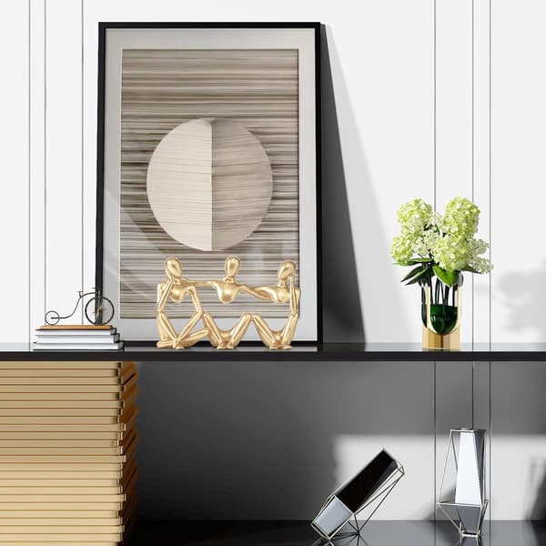 Bedste venner statue guld boligindretning, moderne skulptur til kaffe