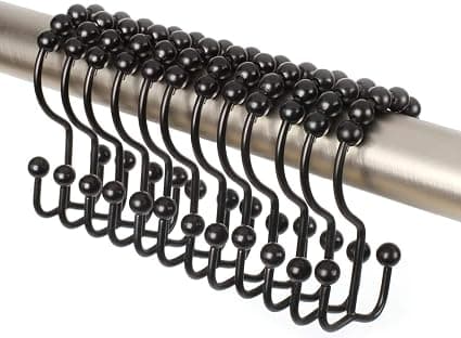 12-pack Dubbla Duschdraperihakar (Dekorativ Matt Svart