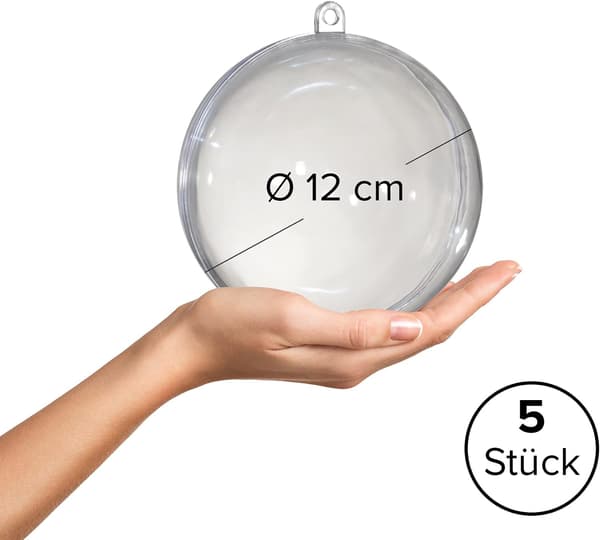 5 stk. transparente runde kugler 12CM plastikkugler hule kugler